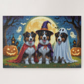 Puzzle Rough Collie Chiens Citrouille Halloween Funny (Horizontal)