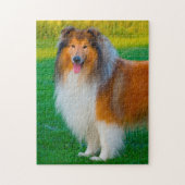 Puzzle Rough Collie Dog Jigsaws. (Vertical)