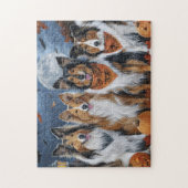 Puzzle Rough Collie Halloween Épouvantable (Vertical)