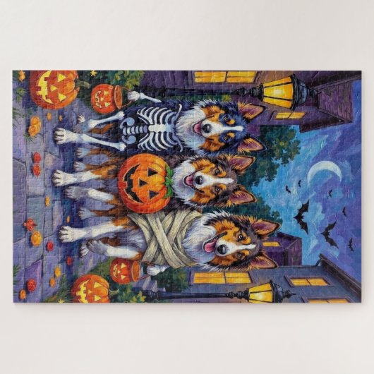 Puzzle Rough Collie Trick-or-Treating Halloween Costumes (Horizontal)