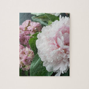 Puzzle Rougissent les pivoines roses