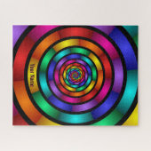 Puzzle Round and Psychedelic Colorful Modern Art Name (Horizontal)