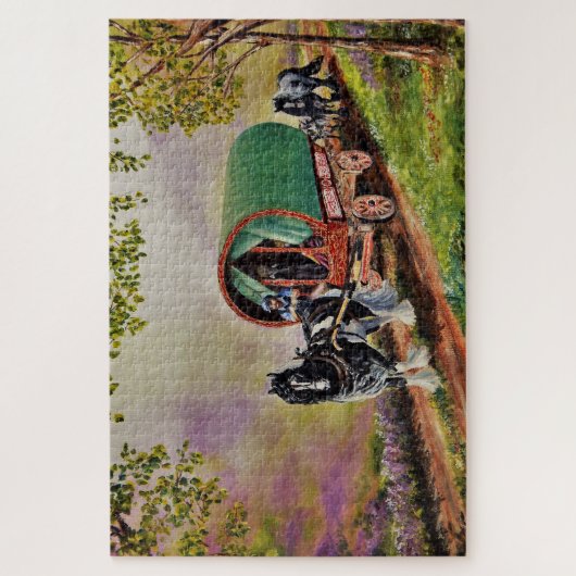 Puzzle Route irlandaise ensoleillée avec Gypsy Vanner Var (Vertical)