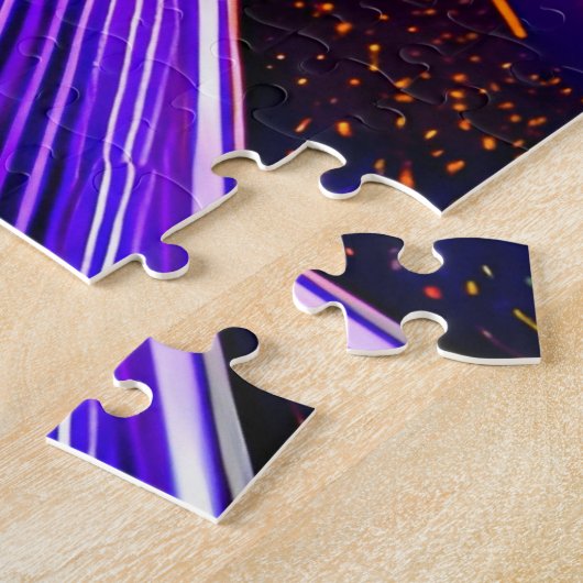 Puzzle Route nocturne futuriste passant dans la scène noc (Côté)