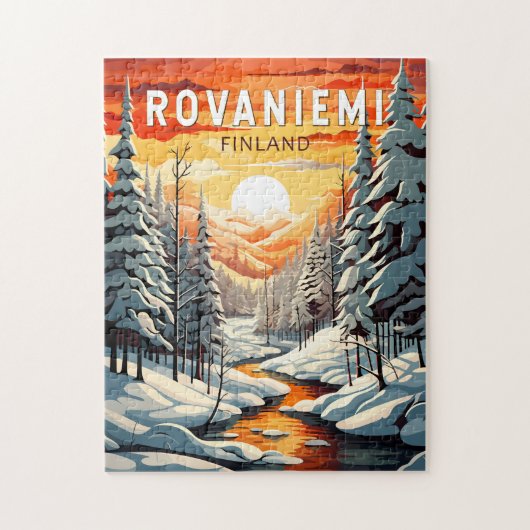 Puzzle Rovaniemi Finlande Travel Art Vintage (Vertical)