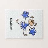 Puzzle Royal Blue and White Pom-pom girl (Horizontal)