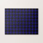 Puzzle Royal Blue Black Plaid (Horizontal)