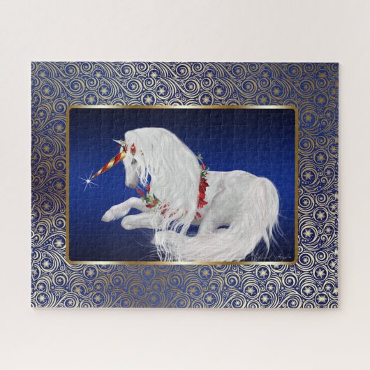 Puzzle Royal Blue Gold Imaginaire Vacances Unicorn (Horizontal)