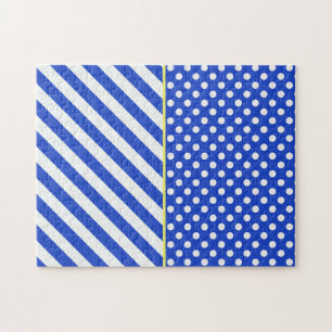 Puzzle Royal Blue Pois and Stripes par ShirleyTaylor