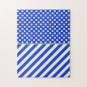 Puzzle Royal Blue Pois and Stripes par ShirleyTaylor (Vertical)