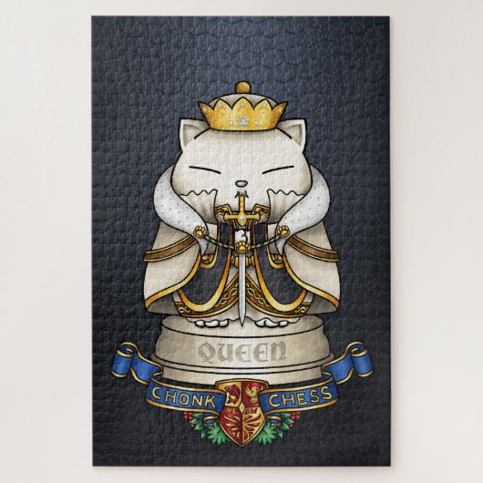 Puzzle Royal Cat Chess Queen Piece (Vertical)