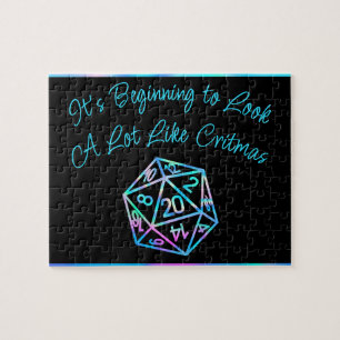 Puzzle RPG Critmas   Holo Retro Tabletop Role Player Dice