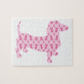 Puzzle Ruban rose Dachshund pour cancer (Horizontal)