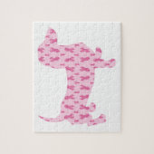 Puzzle Ruban rose Dachshund pour cancer (Vertical)