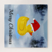 Puzzle Rubber Ducky, Merry Christmas, (Horizontal)