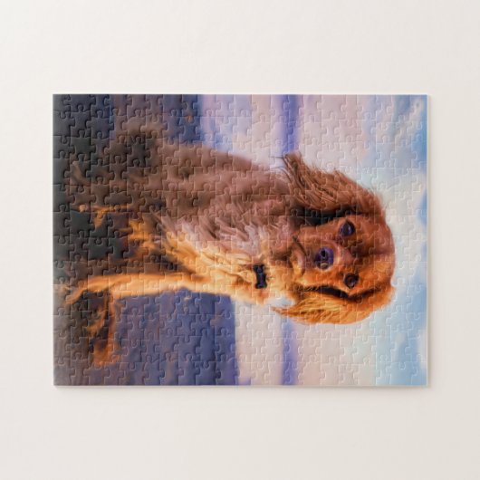 Puzzle Ruby Cavalier King Charles Spaniel Chien Chien Chi (Horizontal)