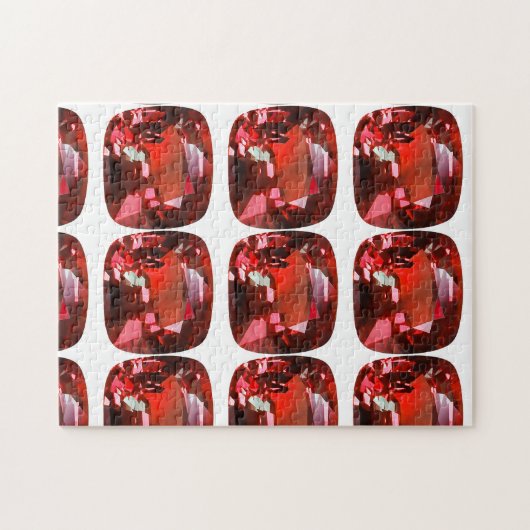 Puzzle Ruby Gemstone Red (Horizontal)