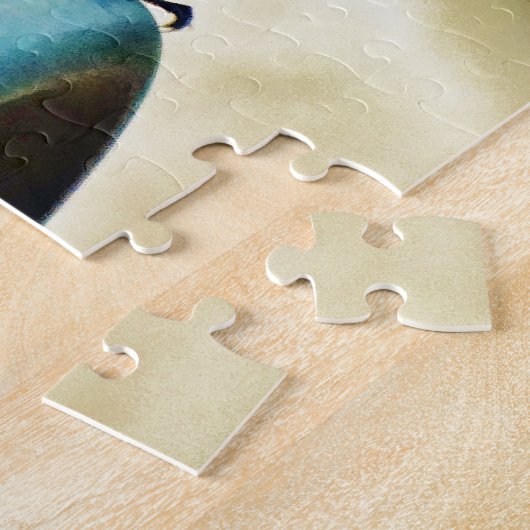 Puzzle Ruby perché et petit colibri vert (Côté)