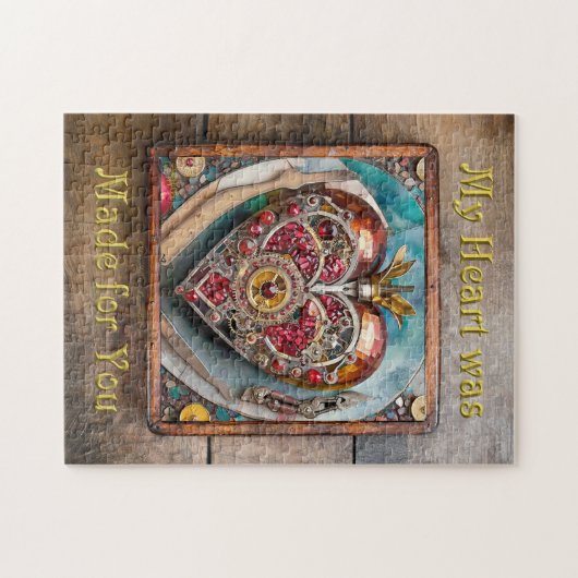Puzzle Ruby Pomegranate Heart Steampunk Series (Horizontal)