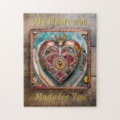 Puzzle Ruby Pomegranate Heart Steampunk Series (Vertical)