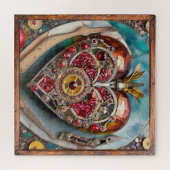 Puzzle Ruby Pomegranate Heart Steampunk Series (Horizontal)
