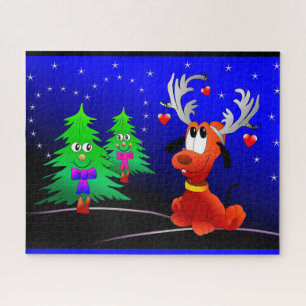 Puzzle Rudolph et arbres de Noël