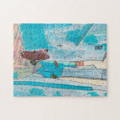 Puzzle Rue de Chefchaouen Maroc Papier Collage Croquis (Horizontal)