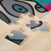 Puzzle Rue Girafe rétro avec casque (Côté)