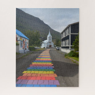 Puzzle Rue Rainbow à Seydisfjordur, Islande