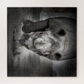 Puzzle Running Rhinoceros : Wild Animal Portrait. (Horizontal)