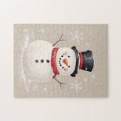 Puzzle Russe Snowman avec des flocons de neige (Horizontal)