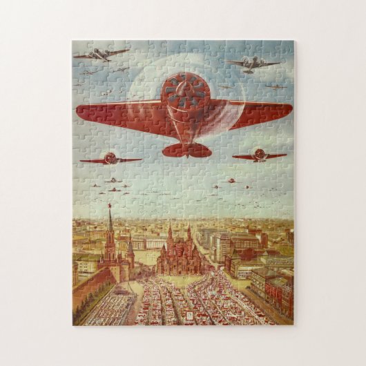 Puzzle russe vintage d'art d'aviation (Vertical)