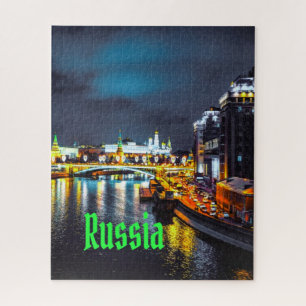 Puzzle Russie et Fédération de Russie Moscou la nuit