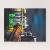 Puzzle Russie et Fédération de Russie Moscou la nuit (Horizontal)