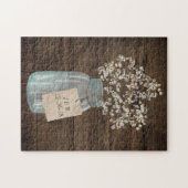 Puzzle Rustic Grange Mariage Wood Mason Jar Babys Respire (Horizontal)