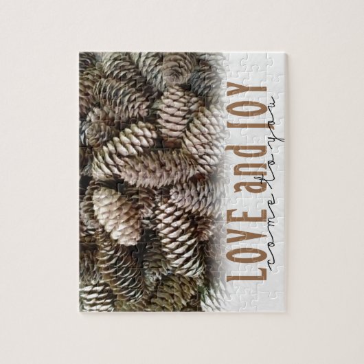 Puzzle Rustic Holiday Love and Joy Pine Cone (Vertical)