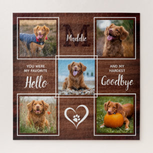 Puzzle Rustic Personnalisé Pet Memorial Photo Collage Jig