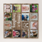 Puzzle Rustic Wood 13 Monogramme de la famille de collage (Horizontal)