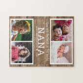 Puzzle Rustic Wood Best Nana 4 Photo Collage (Horizontal)