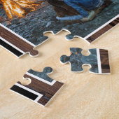 Puzzle Rustic Wood Camping 4 Photo Collage Keepsaké (Côté)