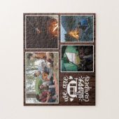 Puzzle Rustic Wood Camping 4 Photo Collage Keepsaké (Vertical)