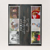 Puzzle Rustic Wood Family 6 Photo Collage (Vertical)