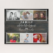 Puzzle Rustic Wood Family 6 Photo Collage (Horizontal)