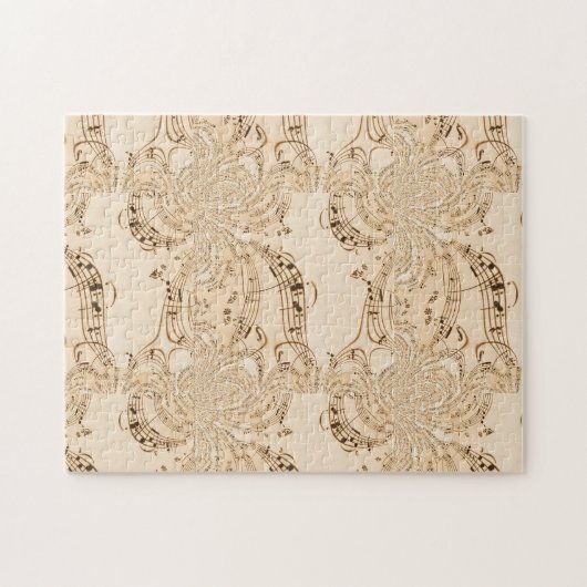 Puzzle Rustique Antique Musical Notes (Horizontal)
