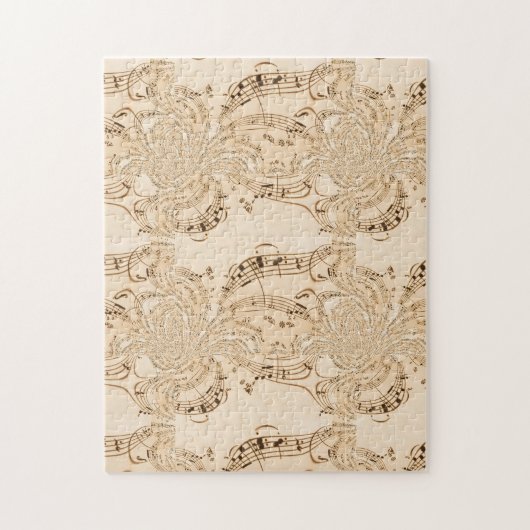 Puzzle Rustique Antique Musical Notes (Vertical)