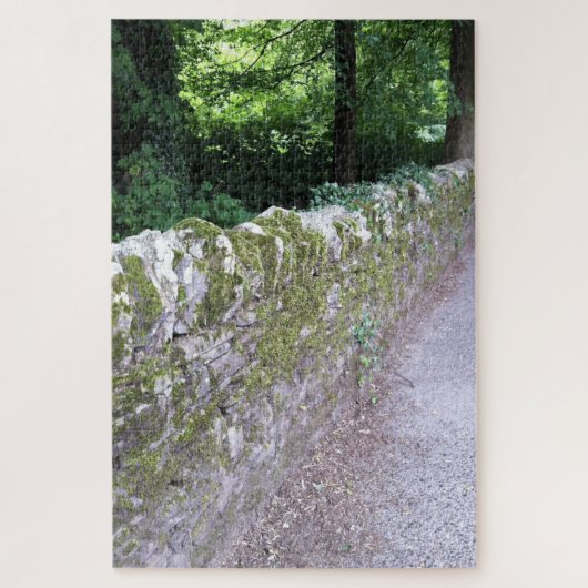 Puzzle Rustique Botanique Médiéval Mur Gris Vert Tons (Vertical)