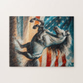Puzzle Rustique, étalon blanc USA (Horizontal)