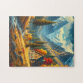 Puzzle Rustique, Gîte de montagne d'automne & rivière (Horizontal)