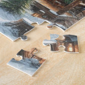 Puzzle Rustique hiver/Noël cabine enneigé (Côté)