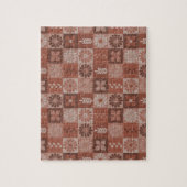 Puzzle Rustique Orange Brown Burlap Fleurs Feuilles Puzzl (Vertical)